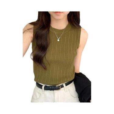 Imagem de Colete Feminino de Malha Sem Mangas - Decote em O - Estilo Y2K Casual,