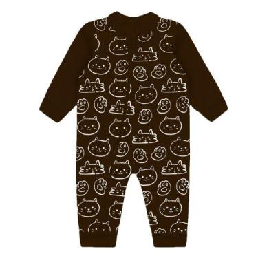 Imagem de Macacão Longo Suedine Estampado Bebê com Zíper 100% Algodão - Koala Ba