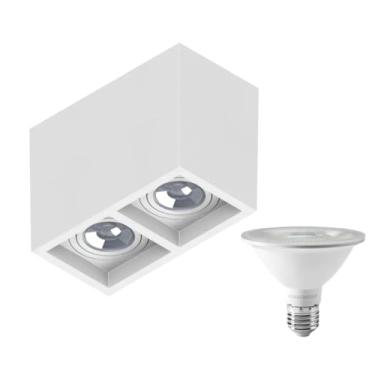 Imagem de SAVE ENERGY - Plafon Sobrepor Recuo Save Energy + 2 Lâmpada Par30 10w 3000k