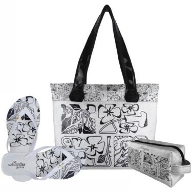 Imagem de Kit Feminino Casual Bolsa Chinelo Necessaire Magicc Kit-238, 33/34