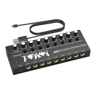 Imagem de Dynwave Mixer de áudio de linha DC5V portátil compacto TRS saída e entrada de baixo ruído para amplificador telefone guitarra instrumento computador, 8 Canais