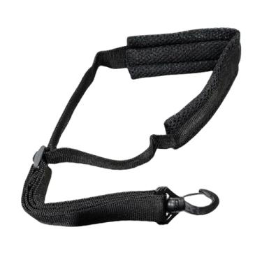 Imagem de Correia de Saxofone Ajustável com Gancho, Preta, Almofadada com Malha, para Instrumentos de Sopro