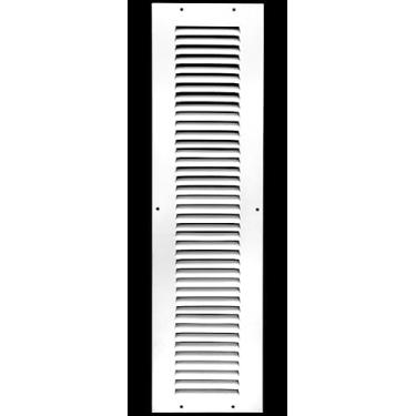 Imagem de Grade de ar de retorno de 10 cm x 81 cm - parede lateral e teto - difusor de tampa de duto de ventilação HVAC - [branco] [Dimensões externas: 5,75 W x 33,75" h]