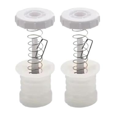 Imagem de AFXGUSD 2 Peças de Reposição para Válvula de Drenagem de Máquina de Lavar, Plugue de Vedação de Borracha Universal, Plugue de Mola de Vedação de água para Máq, Branco, Tamanho real