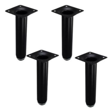 Imagem de Kit Com 09 Pés Para Móveis Sofás Cromado Regulável Redondo 20cm - Ralp