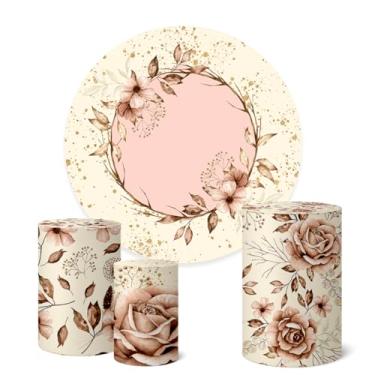 Imagem de Trio Capas Cilindro + Painel Redondo 1,50m Flores (K1FLS001)
