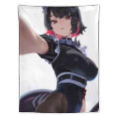 Imagem de LIEGBMEU Tapeçaria sexy de anime menina 152 x 203 cm arte de colcha de parede decoração de tapeçaria caprichosa AE18