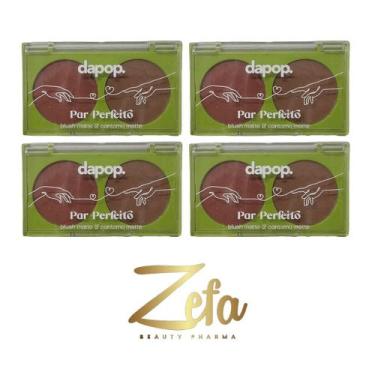 Imagem de Kit 04 Paleta Duo Blush Matte E Contorno Matte Cor C - Dapop