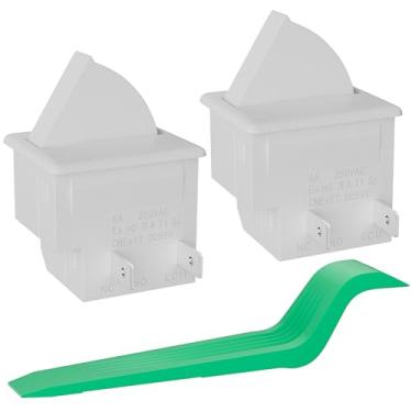 Imagem de RVMARINEPAT Interruptor de luz de porta de geladeira de 2 pinos NC 6A 250V AC interruptor momentâneo de geladeira com ferramenta de barra para GE Whirlpool, Maytag, Amana, Almirante, Kenmore, Magic