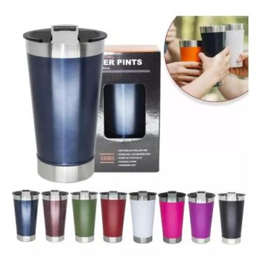 Imagem de Copo Térmico de Cerveja 473 ml com Tampa COR: PRETO - Sa, Songle, Naka