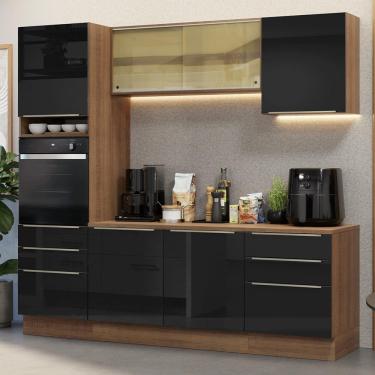 Imagem de Armário de Cozinha Completa 240cm Rustic/Preto Lux Madesa 08