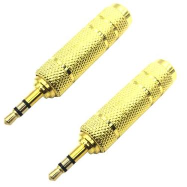 Imagem de KIT 2 Plug adaptador conector p2 stereo dourado MXP ADP2S