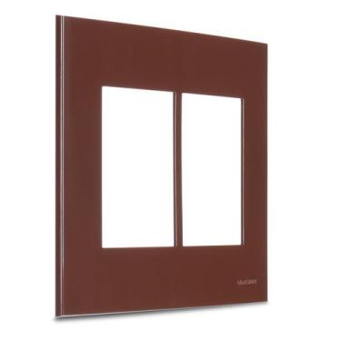 Imagem de Placa 4x4 6 Postos Sleek Marrom Margirius, Marrom