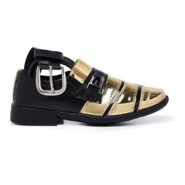 Imagem de Sapato Social Infantil + Cinto Verniz Brilhoso Festa Pajem - Schiareli