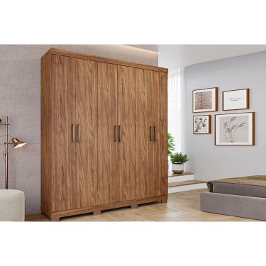 Imagem de Guarda Roupa 6 Portas e 2 Gavetas c/ 1 Espelho Interno Milena Cinamomo - Panan