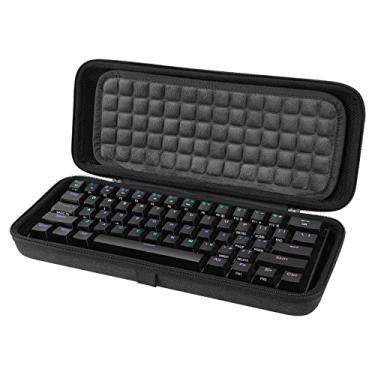 Imagem de Linkidea Estojo rígido de viagem para teclado compacto de 60%, computador com 61 teclas sem fio/teclado com fio, bolsa de armazenamento, compatível com Razer Huntsman Mini 60%, Logitech G PRO X 60