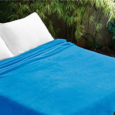 Imagem de Manta Solteiro Poliéster Microfibra Lisa 150cmx220cm Jolitex Celeste