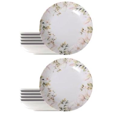 Imagem de Jogo 12 Pratos Fundos 22cm Tramontina Magnólia Porcelana Sopas Risotos Caldos