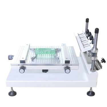 Imagem de Impressora manual de pasta de solda, impressora de estêncil manual, placa inferior em formato de favo de mel, pino ejetor móvel, parafuso espiral ajustável para embalagens