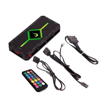 Imagem de Controladora Gamer Para Cooler Rise Mode PWM e ARGB Hub