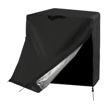 Imagem de Baoblaze Capa compacta para geladeira, protetor de geladeira, proteção para geladeira de bebidas, preta, capa prática para freezer vertical