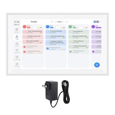 Imagem de Hilitand 15,6 Polegadas Calendário Digital Quadro de Imagem Smart Family Planner Com Gráfico de Tarefas de Tela Sensível Ao Toque Interativa para a Parede (Plugue dos EUA 100-240V)