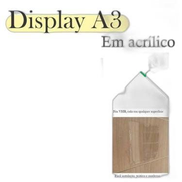 Imagem de 5 Display Parede Quadro Avisos Porta Folha A3 Acrílico Horiz