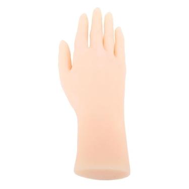 Imagem de Silicone Mão Modelo Macio Flexível Lifelike Feminino Manequim Mão para Nail Art Prática Filme Prop Display Ring Show Mão Artificial (Mão direita)