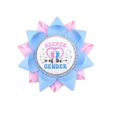 Imagem de Broche de revelação de gênero para mamãe papai ser rosa azul guardião do gênero pins para decoração de festa de chá de bebê revelação de gênero alfinetes de time menino ou menina presentes de Natal