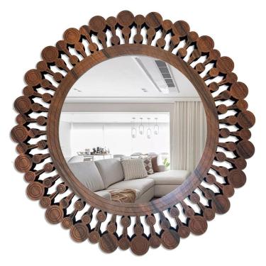 Imagem de Espelho Decorativo Moldura Madeira Pegui Quebec 45 Cm