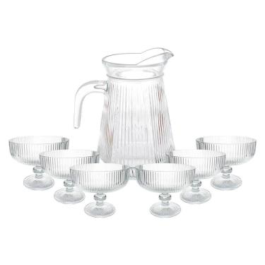 Imagem de Jogo Taças Sobremesa E Jarra Vidro Transparente Risk