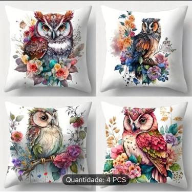 Imagem de KiT 4 Capas De Almofada 40 cm x 40 cm Sublimada Estampada - Dryka Enxo