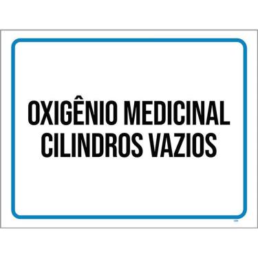 Imagem de Placa Sinalização Oxigênio Medicinal Cilindros Vazios 36X46