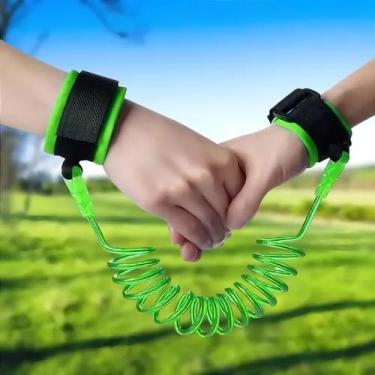 Imagem de Pulseira de Segurança Infantil Premium | Cabo Aço Inox 1,5m Super Resistente | Segurança Total para Crianças 1-10 Anos | Ajustável (Verde)