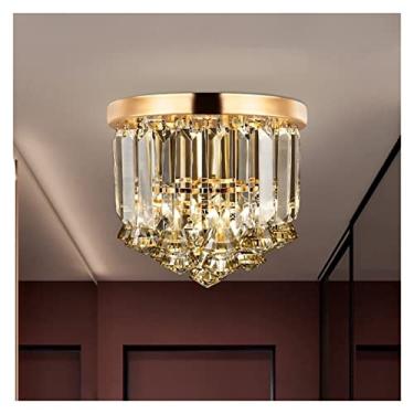 Imagem de Lustre moderno LED, luzes de teto LED de cristal modernas compatíveis com lâmpada de teto de cristal para sala de estar, decoração para casa, lustre LED moderno, luminária retrô