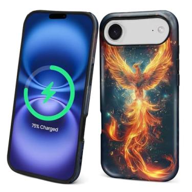 Imagem de Punmada Capa para iPhone 17 Air para MagSafe, capa rígida híbrida à prova de choque de silicone para iPhone 17 Air Spread Wings Fire Phoenix padrão