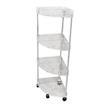 Imagem de Generic Organizador de chuveiro, carrinho de armazenamento com rodinhas, prateleira autônoma multicamadas para banheiro, armários, lavanderias de hotel, 4 Camadas