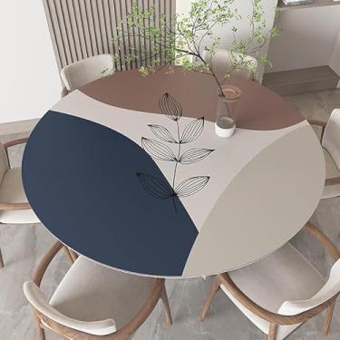 Imagem de Almofada De Mesa Redonda Grande De Couro Pu, Tapete Protetor De Mesa à Prova D'água Fácil De Limpar Para Decoração De Mesa De Café De Jantar Em Casa, C, 110cm(43in)