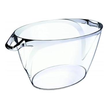 Imagem de Balde De Gelo Oval Para Champagne | Em AcríLico Cristal 5 Litros | Champanheira Elegante Para Festas E CelebraçõEs Especiais