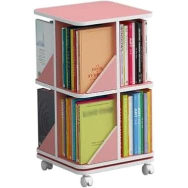 Imagem de PEYNIR Estante confiável com rotação de 360°, estante multicamadas, para casa, quarto, prateleira, biblioteca, armazenamento, boho, estante