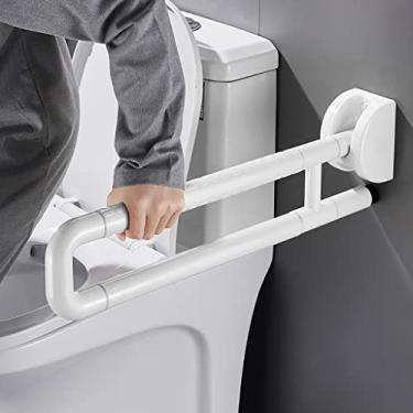 Imagem de Barra de apoio antiderrapante para banheiro, corrimão de segurança de aço inoxidável ABS para parede, alça de equilíbrio de vaso sanitário para idosos grávidas e crianças com deficiência