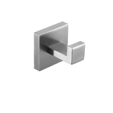 Imagem de Ferragens de banheiro acessórios de ferragens de banheiro conjunto de barra de toalha de aço inoxidável 304 gancho quadrado suporte de toalha de papel escova de vaso sanitário elegante (suporte de