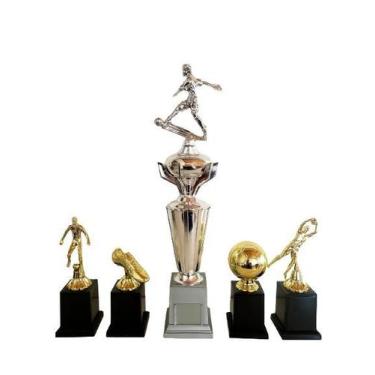 Imagem de Trofeu Campeão + 4 Simbolicos - Brasil Gold