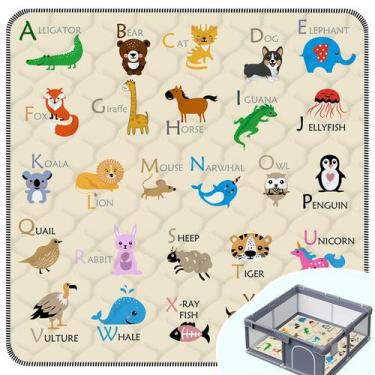 Imagem de Tapete de brincar para bebês FUGWU 127x127cm macio antiderrapante bege