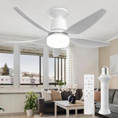 Imagem de Ventilador De Teto Luz Led Integrada Controle Remoto 4 Velocidades, Ba