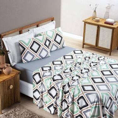 Imagem de Jogo De Lençol Solteiro 3 Peças Quality Malha Fio Penteado 100% Algodã