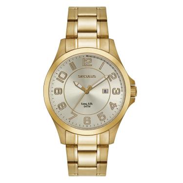Imagem de Relógio Seculus Masculino Ref: 23728gpsvda2 Casual Dourado