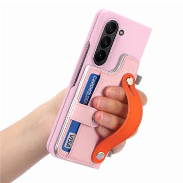 Imagem de Para Samsung Z Fold5 Capa de película de vidro frontal para Samsung Galaxy Z Fold 5 Fold5 Zfold5 Slot para cartão S Pen Holder Coque, rosa, para Samsung Z Fold 5