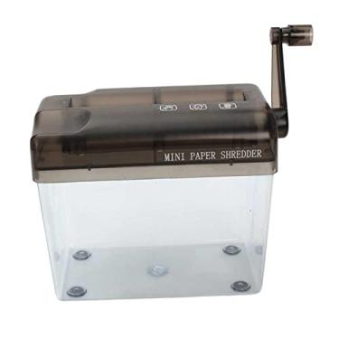 Imagem de Newmind Triturador de papel portátil com alça manivela compacta operação manual pequena arquivo de documentos de papel A6 1 folha de artigos de papelaria para casa
