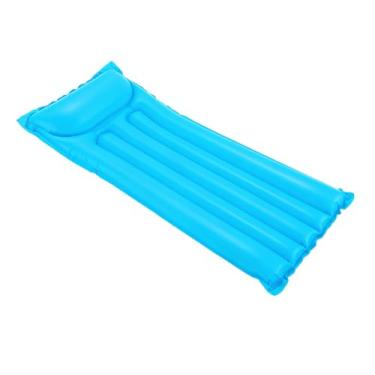 Imagem de Boia Colchao De Piscina Colchao Inflavel Liso 1 83m X 69cm Boia Adulto Peso 310g Ideal Praia Calma Descanso(Colchão AZUL)